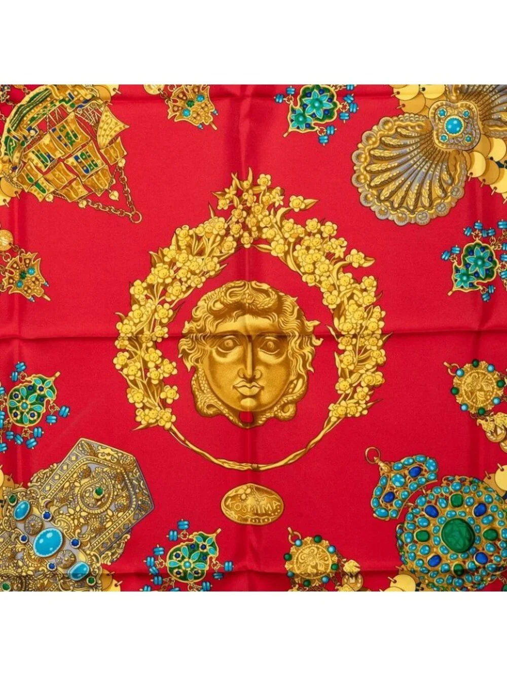 Hermes Carre 90 Kosmima Scarf Large Red Multicolor Silk - Picture 2 of 7